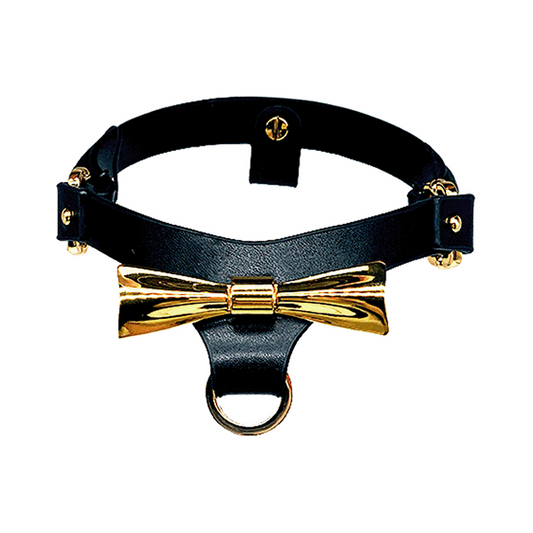 Obsidian Butterfly Bow Choker