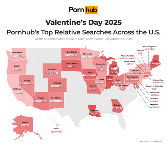 Valentine’s Day 2026: The Porn Searches of America’s Kinkiest States! (Prepare for some shocks)