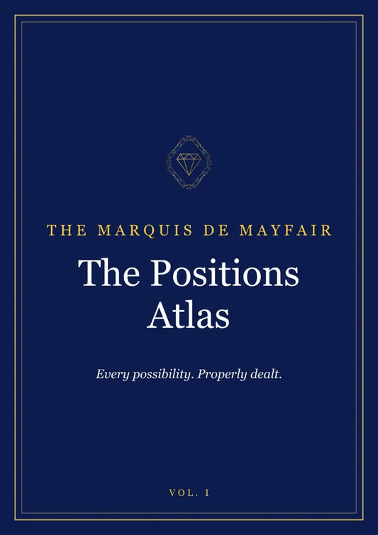 The Positions Atlas ebook — royal blue cover with gold Marquis de Mayfair lettering
