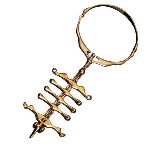 Gold skeleton necklace Prayer Clamps, finger clamps