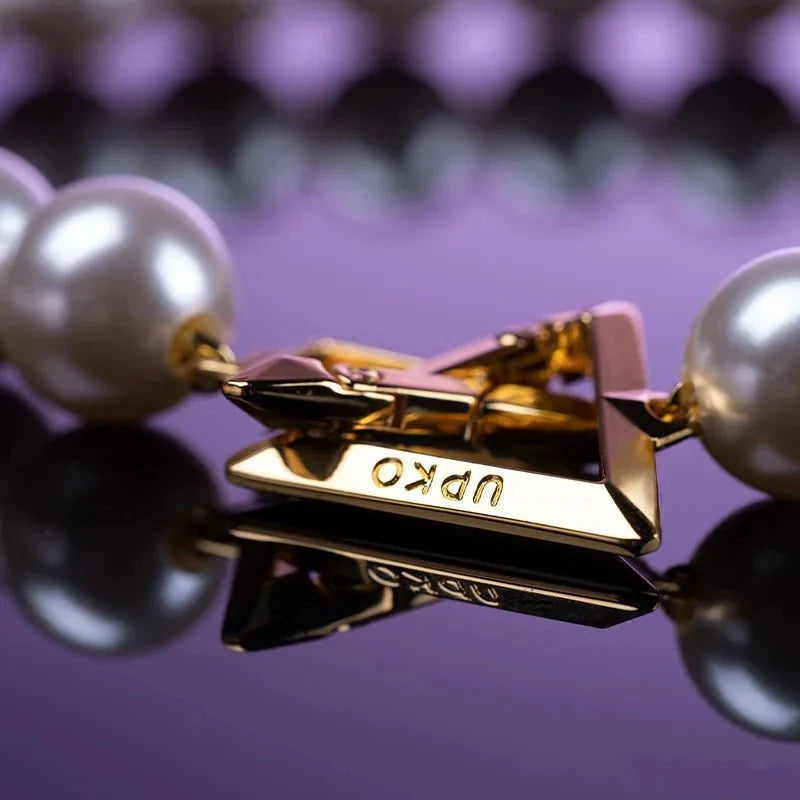 “Moist Eyes” Pearl Necklace/Collar Detail shot — Marquis de Mayfair