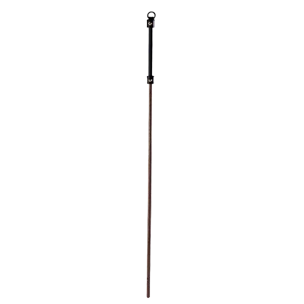  Black Walnut Wood Spanking Wand Cane with Leather and gold accents