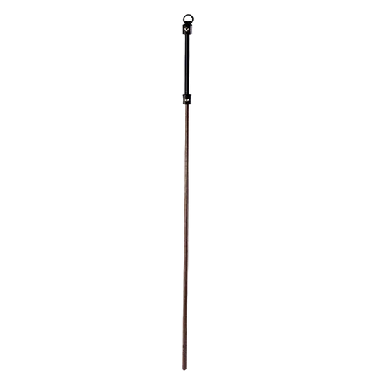  Black Walnut Wood Spanking Wand Cane with Leather and gold accents