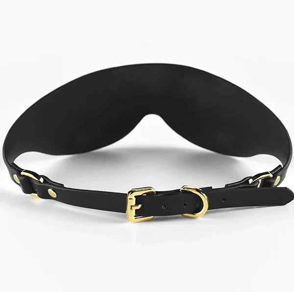 Paradise Regained: Leather Blackout Blindfold Side view — Marquis de Mayfair