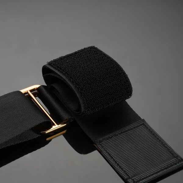 Bondage Fantasy: Luxury Door Restraint (Ankles) In use — Marquis de Mayfair