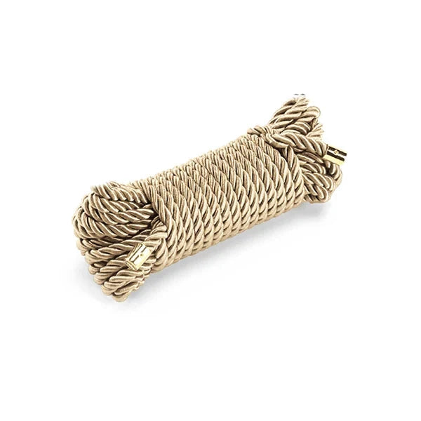 Rigger Shibari Rope in gold with gold ends shot — Marquis de Mayfair